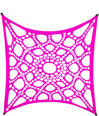 Produktbild von PSYWORK Schwarzlicht Segel Elasthan "Neon Spiderweb" Pink, 3x3m