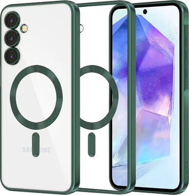 Produktbild von Techsuit Luxury Crystal Back Cover Hülle mit MagSafe für Samsung Galaxy A55 - Dunkelgrün
