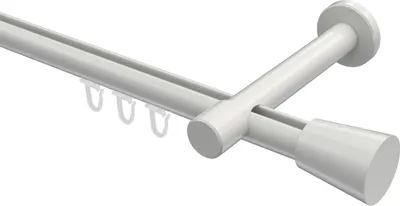 Produktbild von Interdeco Innenlaufstange / Gardinenstange mit Innenlauf Weiß, Typ Prestige Sitra (Konus), 20 mm Ø 1-läufig, 100 cm