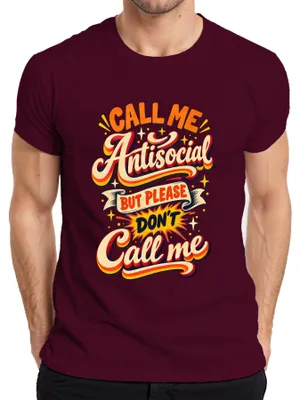 Immagine prodotto di Maglietta da uomo, taglia S, colore bordeaux, con la scritta: "Chiamatemi antisociale, ma per favore non chiamatemi Lustig. Sarkasmo. Umorismo."