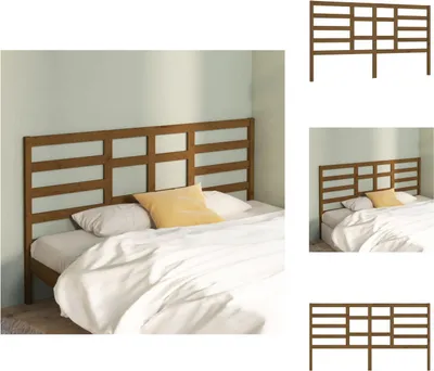 Produktbild von vidaXL Bett-Kopfteil Honigbraun 206x4x104 cm Massivholz Kiefer -  Kopf- & Fußenden