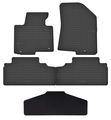Produktbild von Gummimatten Fußmatten + Tunnel Schwarz für Kia Carens IV 2013-2019 Set 5-tlg