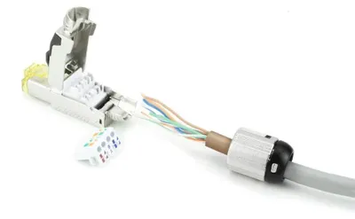 Obrázok produktu pre ACT TD168F, RJ-45, Čierna, Nerezová oceľ, Samec, Priamy, nikel, Zinok, 23/26