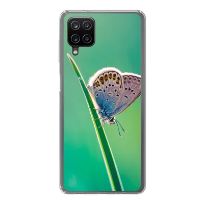 Produktbild von MuchoWow® Handyhülle Schutzhülle Hülle für Samsung Galaxy A12 Schmetterling - Gras - Licht Silikon Softcase Handy Hülle - Bild