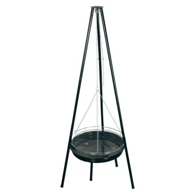 Image de Barbecue suspendu au charbon de bois Barbecue pivotant rond 52 cm avec bac à feu