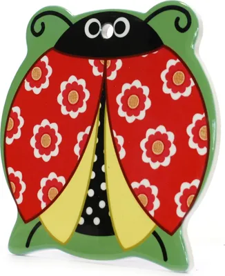 Produktbild von Keramik Untersetzer Kork Marienkäfer Topfuntersetzer Hitzebeständig 16x16cm Tischdeko