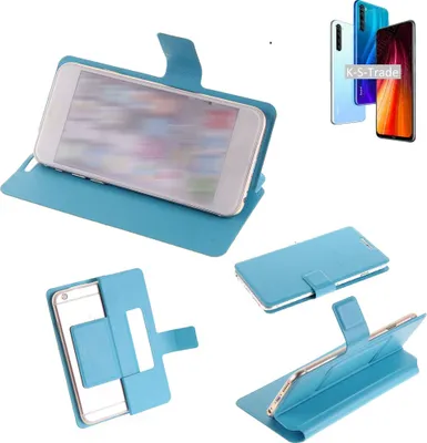 Produktbild von K-S-Trade Schutzhülle Handyhülle kompatibel mit Xiaomi Redmi Note 8 2021 Flip cover Handy case Smartphone Klapphülle blau