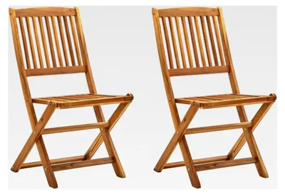 Produktbild von 2 Stück Klappbare Hochlehner aus Akazienholz für Garten und Terrasse