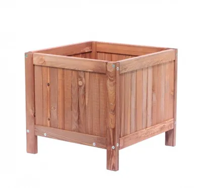 Produktbild von Blenheim Holz-Pflanzkübel 40x40x37 cm, Grün, Pflanzkasten aus Holz für Balkon & Terrasse