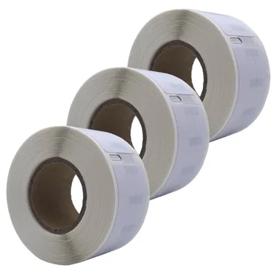Produktbild von DULA Etiketten - Kompatibel mit Dymo 99017 / S0722460 Etiketten - Weiß - Hängeregistraturetiketten - 3 Rollen - 12 x 50 mm - 220 Etiketten pro Rolle - Für Etikettendrucker 550