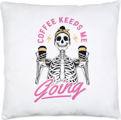 Produktbild von Coffee Keeps Me Going Kissen Kaffee Kaffeeliebhaber Leben Coffeelover Frühstück Morgens Chef Latte