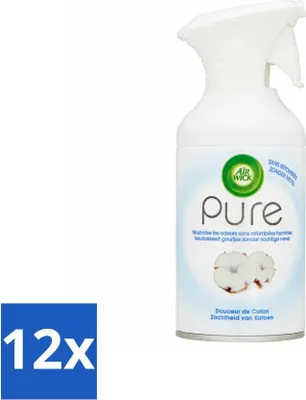 Productafbeelding van Air Wick - Spray - Zachte katoen geur - Luchtverfrisser - 250 ml - Voordeelverpakking - 12 stuks