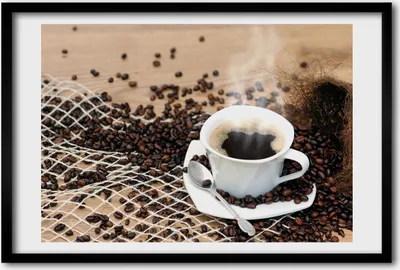 Produktbild von Bild 60x40 MDF-Rahmen, Wandkunst Kaffee und Kaffeebohnen