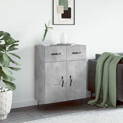 Obrázek produktu pro vidaXL Příborník betonový šedý 69,5x34x90 cm odvozený výrobek ze dřeva