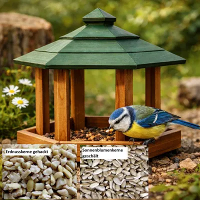 Produktbild von Futterbauer Vogelfutter Kombi [ KOMBIPAKET II ] 10 kg geschälte Sonnenblumenkerne & 10 kg Erdnüsse gehackt
