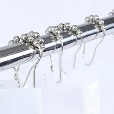 Produktbild von Metallene Duschvorhanghaken - rostfreies Stahl - 36 Stück - Silber