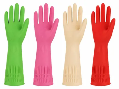 Gummihandschuhe für Haushalt, 4 Paar, bunt, wiederverwendbar