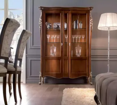 Produktbild von Italienische Luxus Holz Möbel Klassische Stil Vitrine Wohnzimmer Neu