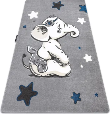 Produktbild von Kinderteppich PETIT ELEPHANT ELEFANT STERNE grau Grau 140x190 cm