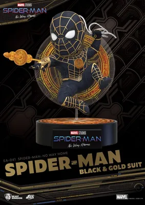 Produktbild von Beast Kingdom Toys Spider-Man: No Way Home Egg Attack Figur Spider-Man Black & Gold Suit 18 cm