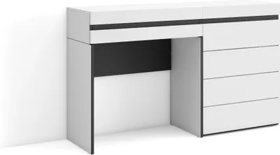 Produktbild von Schminktisch, 127x35x75 cm, mit Schublade, Kommode mit Schubladen, Weiß