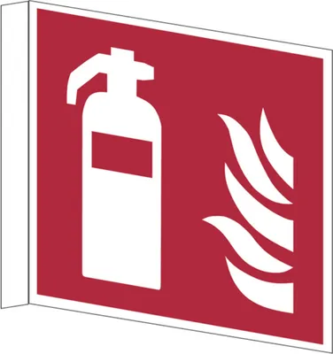 Produktbild von Dreifke® Brandschutzzeichen, Feuerlöscher F001, Fahnenschild | PVC langnachle...