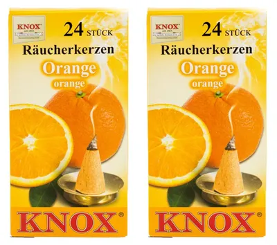 Produktbild von KNOX 2er Set Räucherkerzen Orange - Inhalt jeweils 24 Stück, Größe M (Standard) - 013200