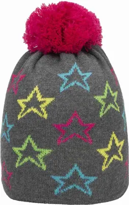 Produktbild von Döll Mädchenmütze Grau mit Sternen & Bommel