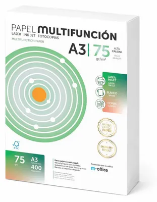 Produktbild von A3 Papier 75g 400 Blatt, Multifunktionspapier für Laser- und Tintenstrahldrucker