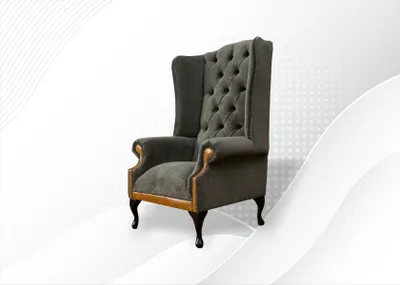 Image de Chesterfield Fauteuil Gris Nouveau Salon Moderne Tissu Fauteuil Oreille Meuble