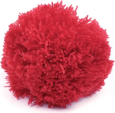 2 Bommeln / Wollbommeln / Pompon, himbeer rot