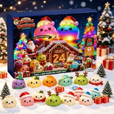 Productafbeelding van Squishy Adventskalender 2026 Dumpling Kerstkalender Squishy Figuurtje Adventskalender 2026 O Beige