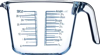 Obrázok produktu pre Odmerka - sklenená odmerka - 1 l (1000 ml) - s odmernou stupnicou - do kuchyne a na pečenie