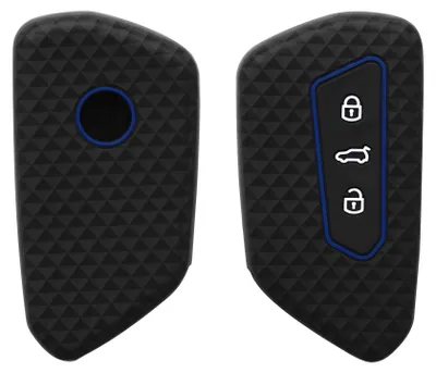 Produktbild von kwmobile Schlüsselhülle für VW Golf 8 3-Tasten Autoschlüssel Hülle - Autoschlüssel Schlüssel Hülle aus Silikon - Schlüsselschutz Gehäuse in Schwarz