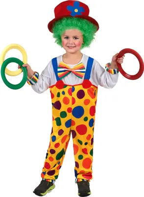 Produktbild von Jongleur Clownskostüm für Kinder bunt S 4-6 Jahre (110-120 cm)