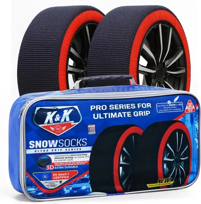 Productafbeelding van Winterbanden voor auto's, professionele serie voor maximale grip, alternatief voor sneeuwkettingen, geschikt voor vrachtwagens, SUV's, bestelwagens, auto's, gemaakt van textiel