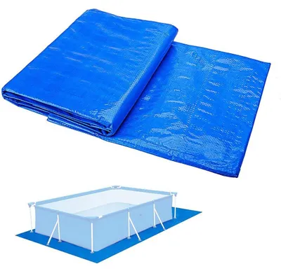 Image de Tapis de protection pour piscine, bleu, imperméable et pliable
