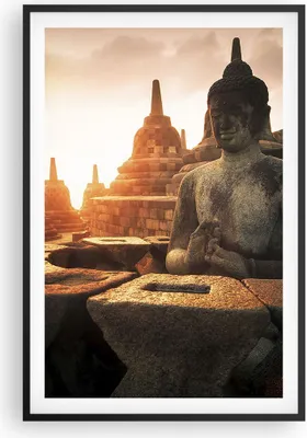 Produktbild von Gerahmtes Poster - Schwarzer Rahmen - Buddha Glaube Asien - 61x91,5 cm - Wand Bild - Wanddeko - Wandbilder - Kunstposter - Wandposter - Bilderrahmen - Bilder - Kunstdruck - Wandbild - P2BPA61x91-4026
