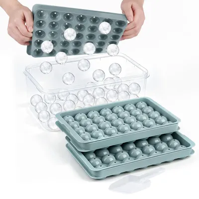 Immagine prodotto di Grande stampo per cubetti di ghiaccio senza BPA con coperchio per bevande