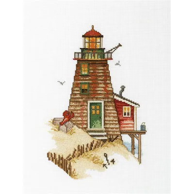 Produktbild von RTO Kreuzstich Set "Leuchtturmkrabbe" M393, Zählmuster, 17x25 cm