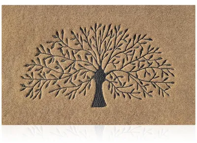 Image de Paillasson "Arbre de la vie", 60 x 90 cm, couleur marron. Antidérapant, résistant, pour intérieur et extérieur
