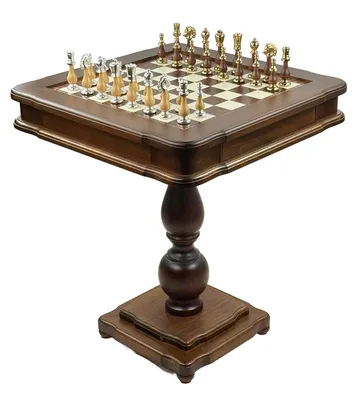 Produktbild von Exklusiver Italfama Spieltisch Set – Orientale Gold & Silber Figuren, Backgammon 58x58 cm