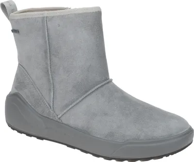 A single gray boot is shown against a white background.