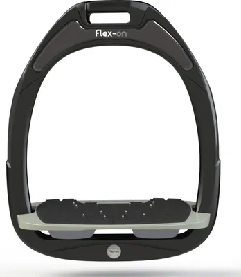 Image de Étrivières Flex-on Green Composite U-Grip (avec repose-pied incliné), noires/grises