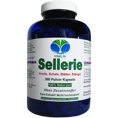 Produktbild von Sellerie 360 Kapseln Wurzel Schale Blätter Stängel nach Hildegard von Bingen Natur pur Ohne Zusatzstoffe