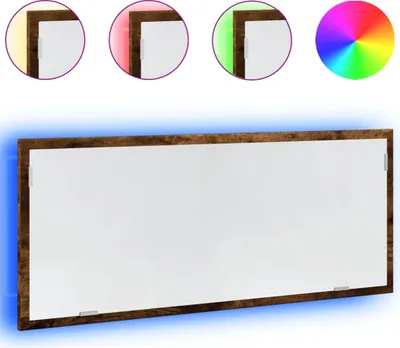 Produktbild von vidaXL LED-Badspiegel Räuchereiche 100x8,5x37 cm Holzwerkstoff