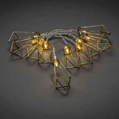 Produktbild von Konstsmide LED Dekolichterkette, messingfarbene Metallrubine