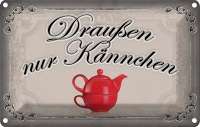 Produktbild von vianmo Blechschild 20x30 cm Kaffee draußen nur Kännchen Essen Trinken