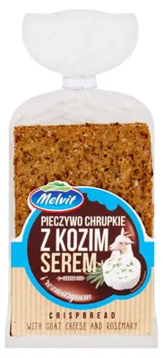 Produktbild von Melvit Roggen-Knäckebrot mit Ziegenkäse und Rosmarin 130 g
