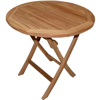 Produktbild von Teako Design Klapptisch Salerno Teakholz Rund Massiv Wetterfest 80cm